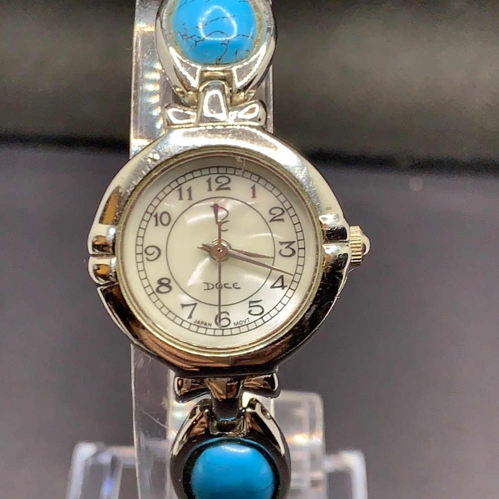 Doce watch with MOfP dial and turquoise band
